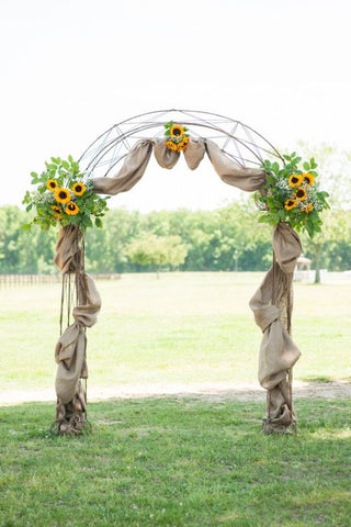 Sunflower Summer Wedding Aisle with Burlap