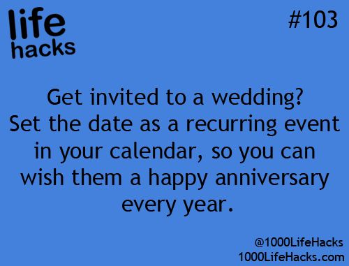 Wedding Anniversary Life Hack