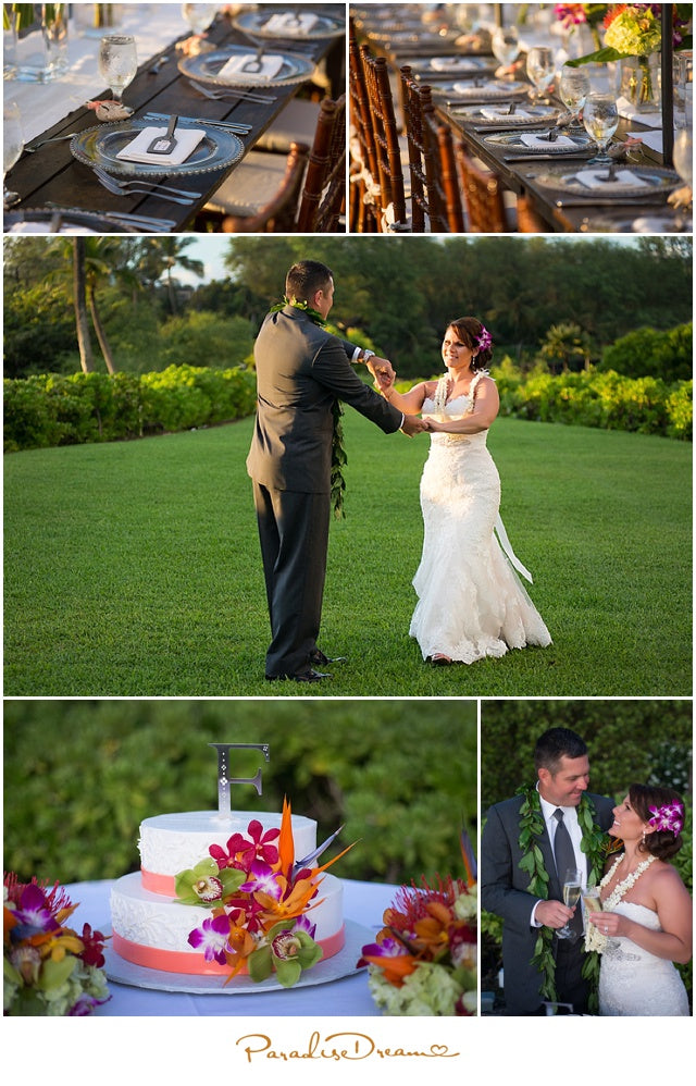 Reception On Makena Beach Lawn Maui S Paradise Dream Wedding Maui
