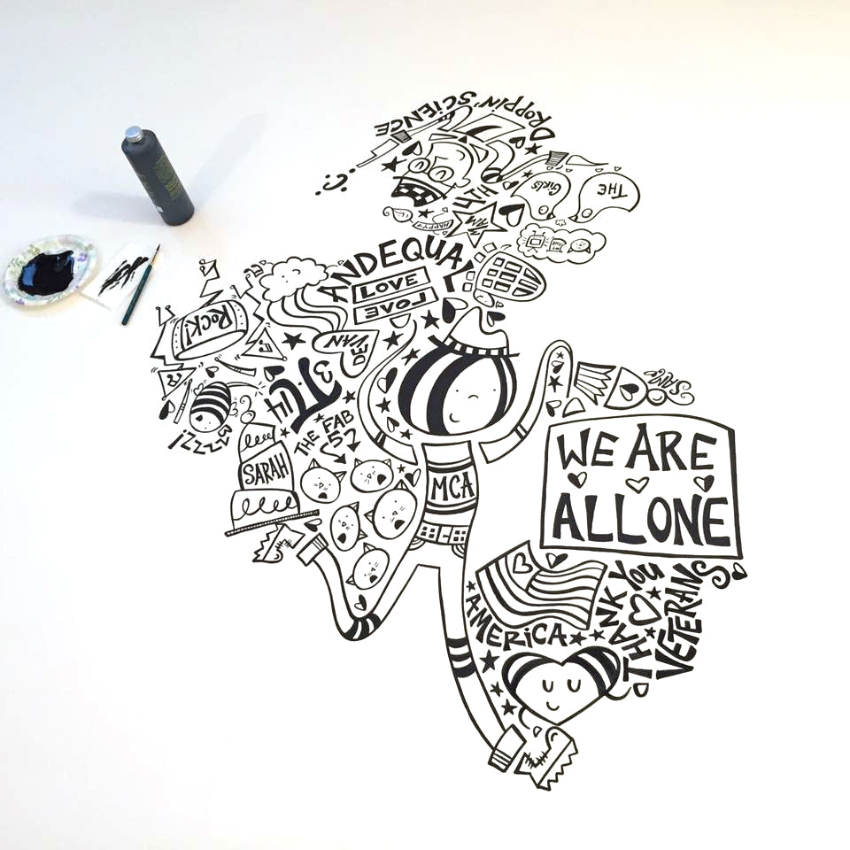 We Are All One Progress2 by artist Nan Coffey