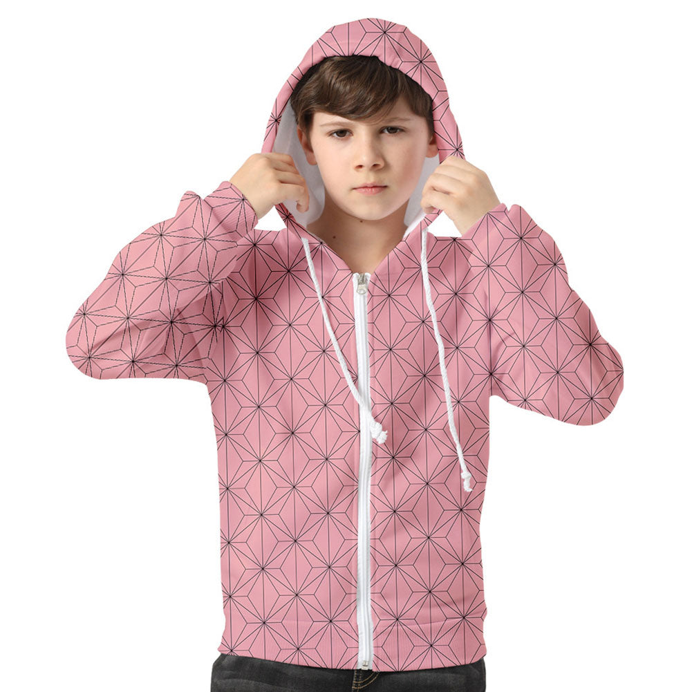 pink hooded zip up sweatshirt