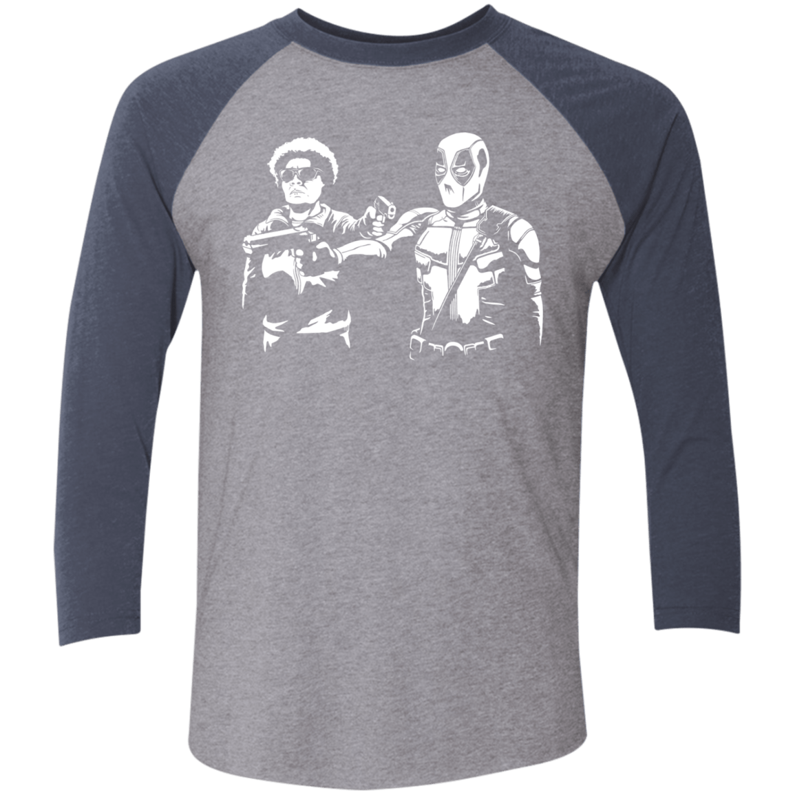 T-Shirts Premium Heather/Vintage Navy / X-Small Pool Fiction Men's Triblend 3/4 Sleeve