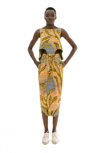 Cape Toga Dress by Bestow Elan made from Ankara and available on Ichyulu