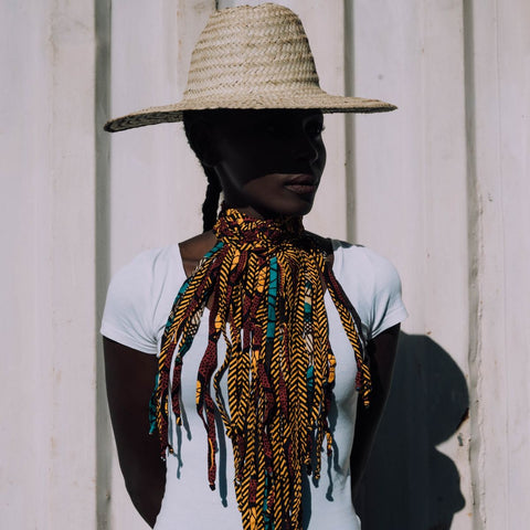 White Tee Series for Ichyulu featuring Nkwo Fringe Necklace