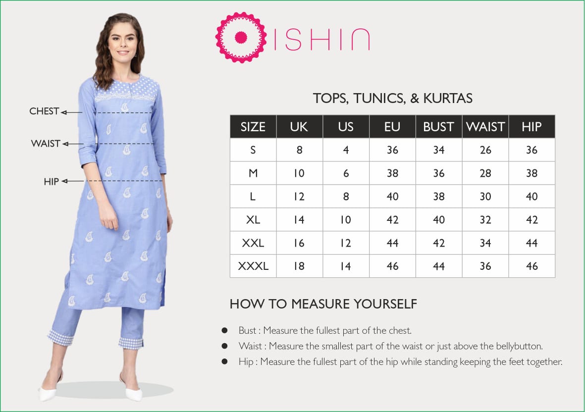 Ishin Women's Cotton Pink Embroidered A-Line Asymmetric Kurta