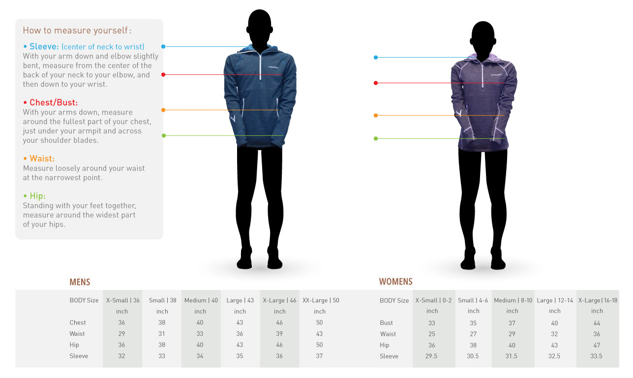 Mens Thermal Size Chart