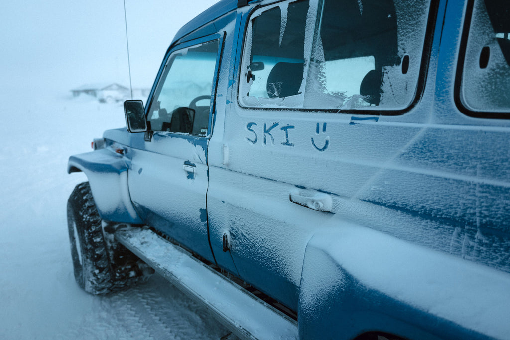 Snow on high-clearance ski van