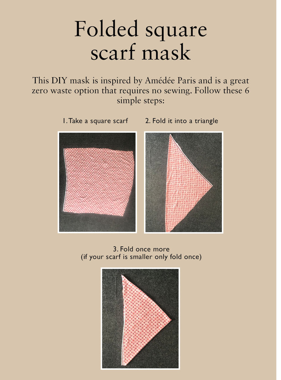 DIY Face Mask - Folder square scarf mask