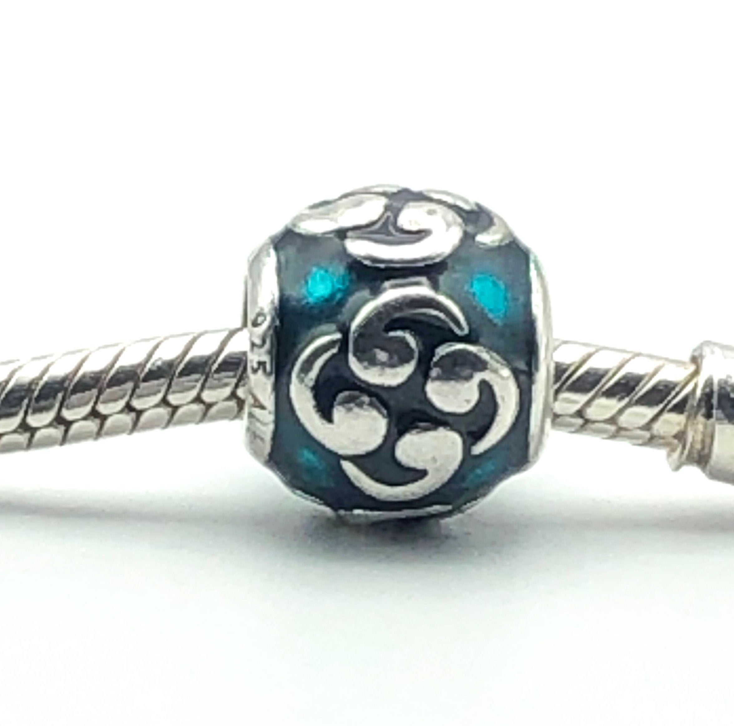 PANDORA Blue Silver Charm With Enamel Bead – Legacy Collectors