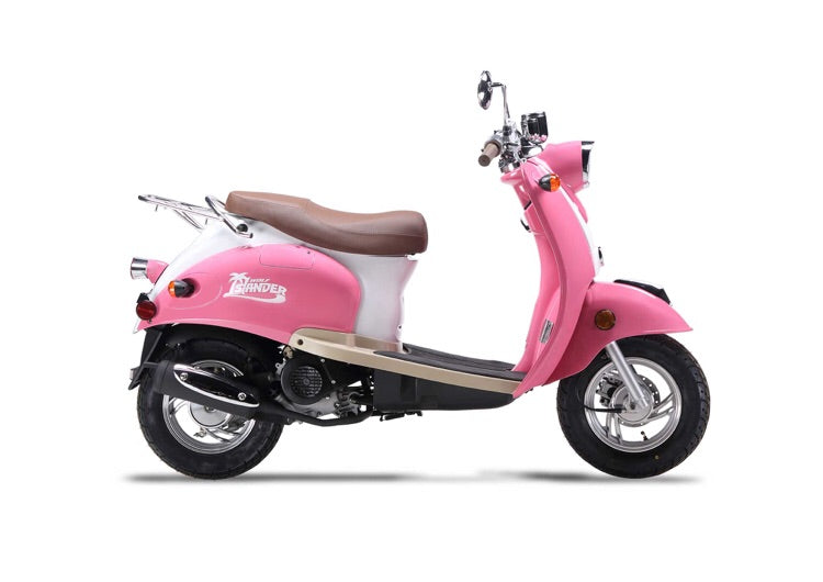 pink motor scooter