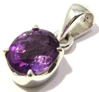 PD731914 Faceted Amethyst Pendant 78 925 Sterling Silver