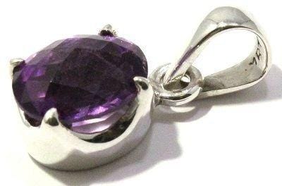 PD731914 Faceted Amethyst Pendant 78 925 Sterling Silver