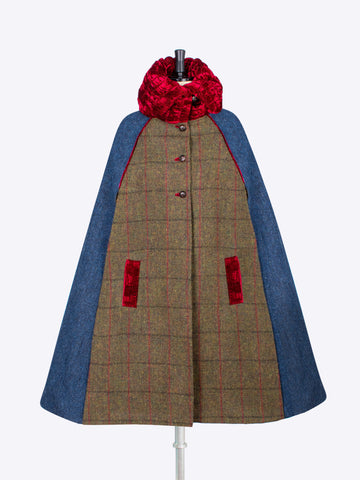 independent fashion label - 20s style cape with velvet collar