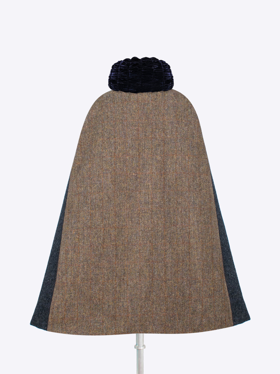 independent fashion label - gray wool cape