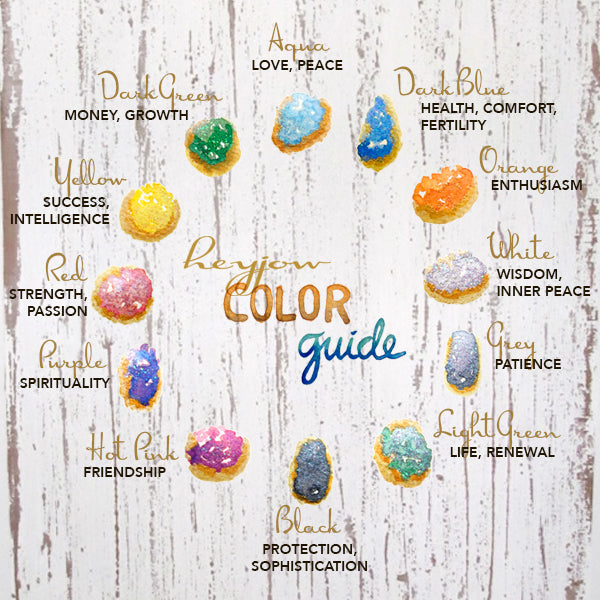 Illustrated guide to the meanings of gemstone colors