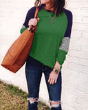 Weststylish Round Neck Color Block Stitching T-shirt
