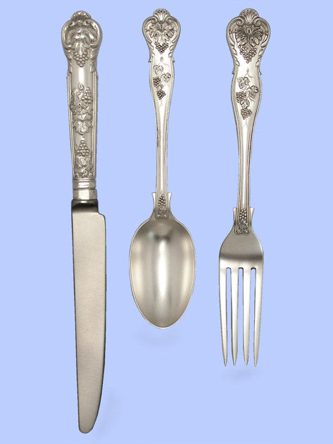New Hand-Forged Silver Flatware - Bright Vine Pattern