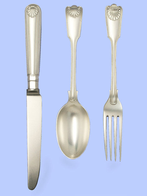 New Hand-Forged Silver Flatware - Fiddle, Thread and Shell Pattern