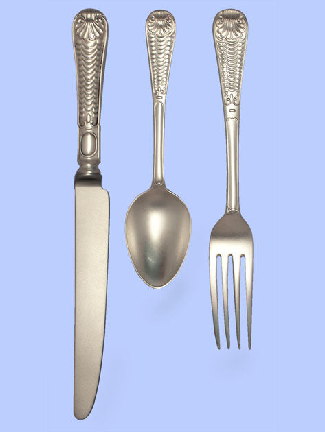 New Hand-Forged Silver Flatware - Quilted Shell Pattern