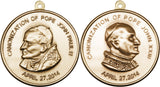 Double Sided St John Paul II / St John XXIII Medal (Gold Filled)