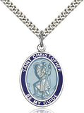 St. Christopher Blue Border Pendant