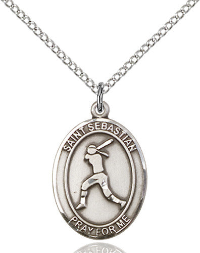 St. Sebastian / Softball Pendant (Sterling Silver)