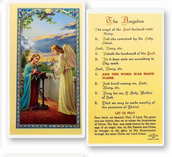 ANGELUS PRAYER LAMINATED HOLY CARD FREE Ship 49+ Catholic Online