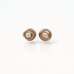 gold filled nesting earrings with pearls