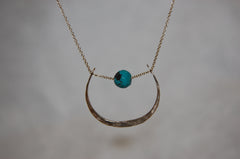 Turquoise and recycled gold filled necklace