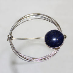 In Orbit Brooch with Lapis Lazuli handmade in Chicago