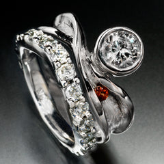 14k white gold wedding set with diamonds