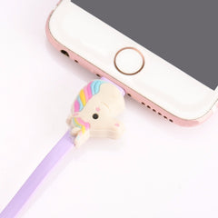 Image d'un cable usb licorne brancher au téléphone