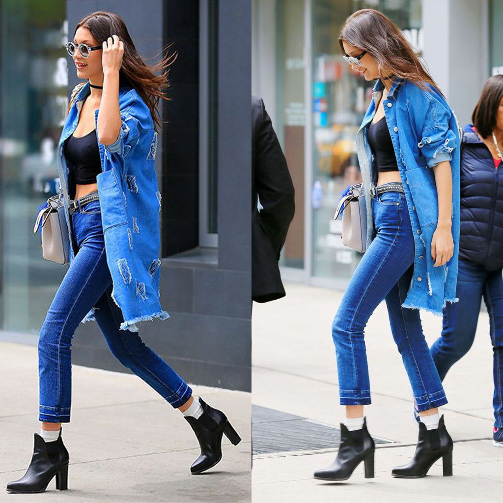 Bella Hadid - Street style - denim