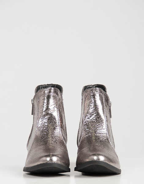 Distressed Metallic Ankle Boots – 2020AVE