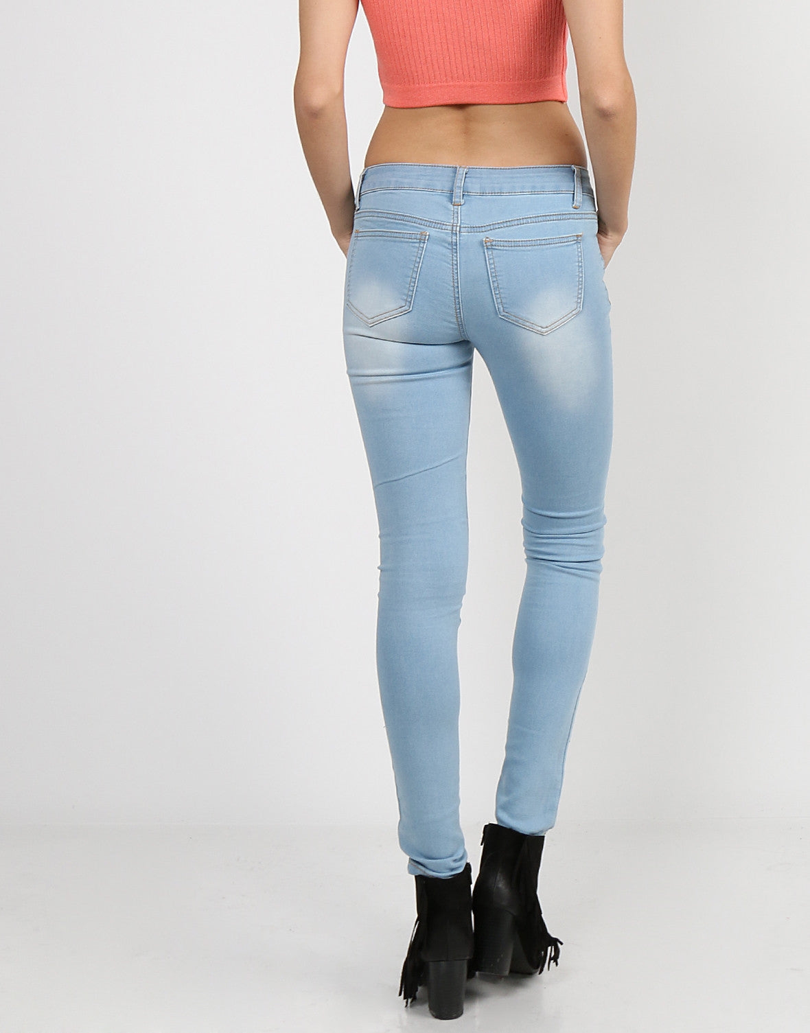 Faded Light Wash Skinny Jeans 2020ave 