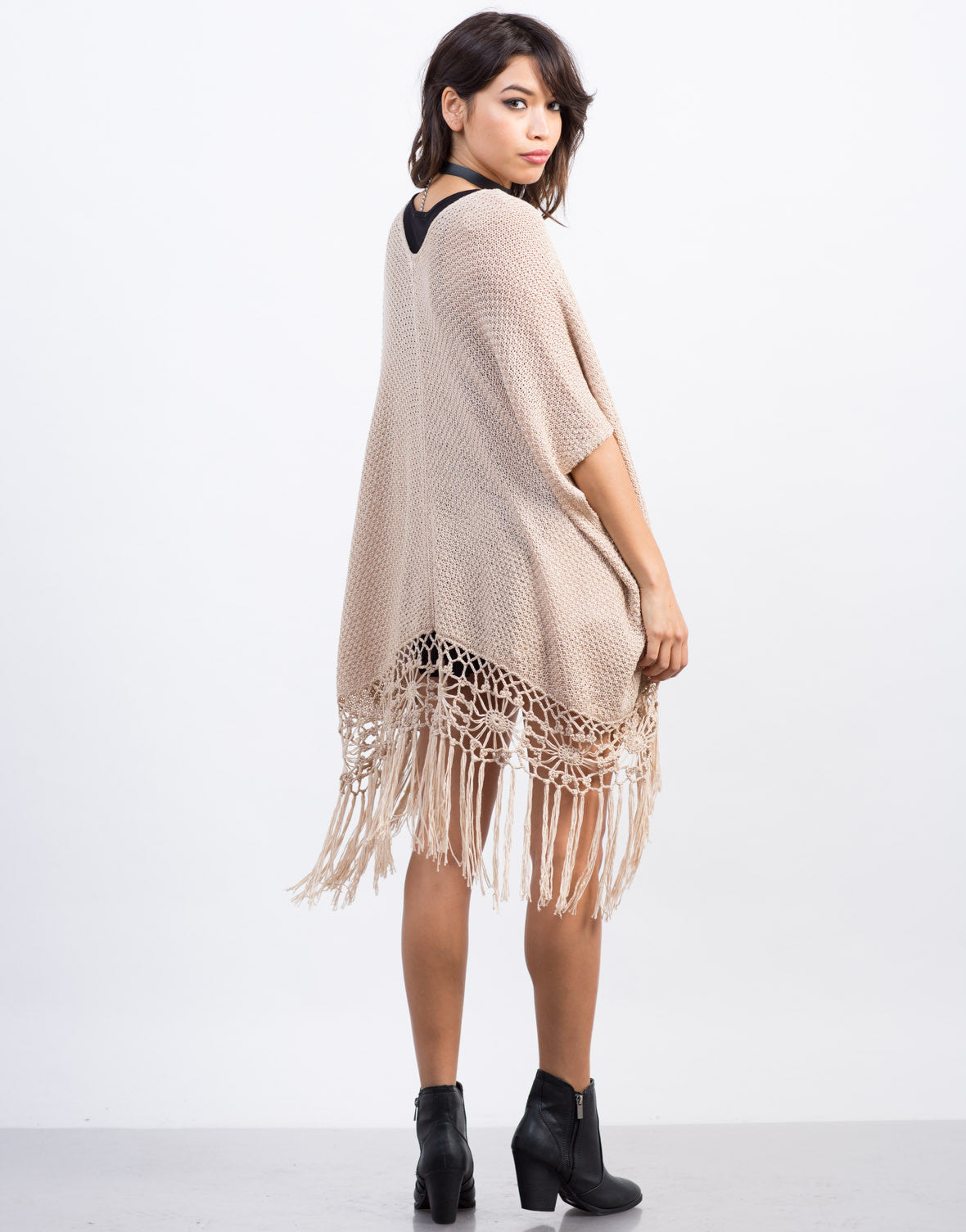 Fringed Knit Cardigan Nude Cardigan Black Cardigan 2020AVE