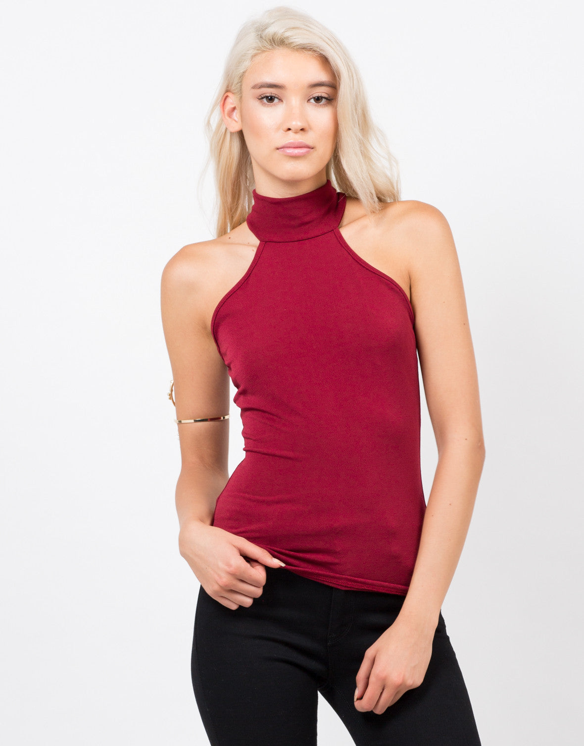 High Neck Tank Red Top Black Top Tank Top Lightweight 2020ave