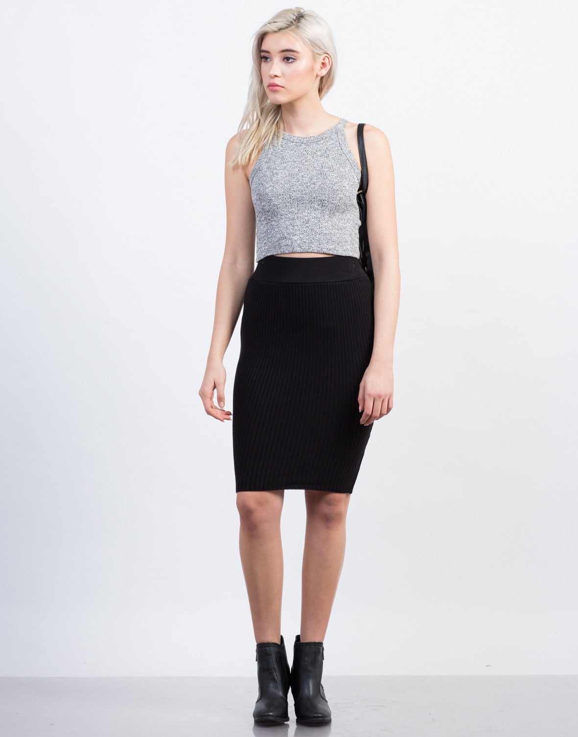 Ribbed Knit Skirt Bodycon Skirt Midi Skirt 2020ave 