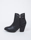 Western Chunky Ankle Boots - Black Boots - Black Ankle Boots – 2020AVE