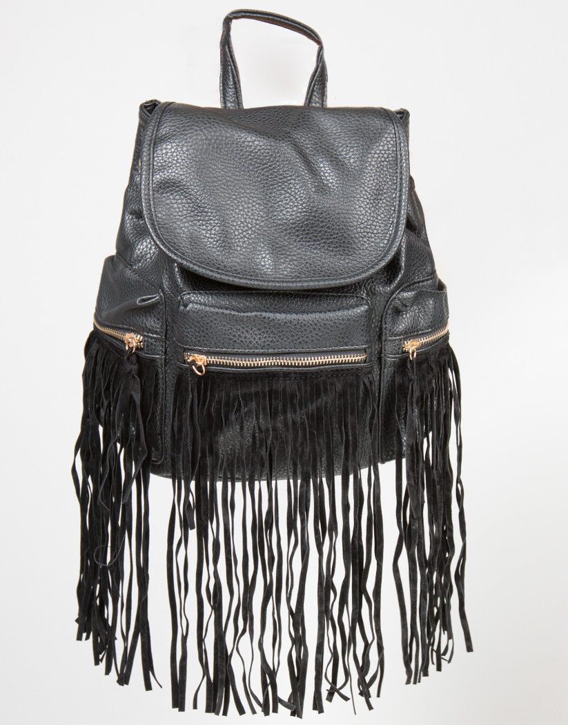 Western Faux Leather Fringe Backpack – 2020AVE