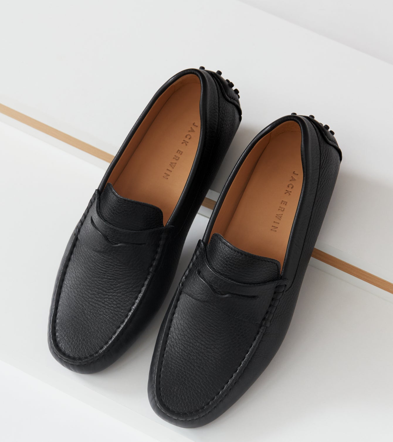 pebbled leather loafers