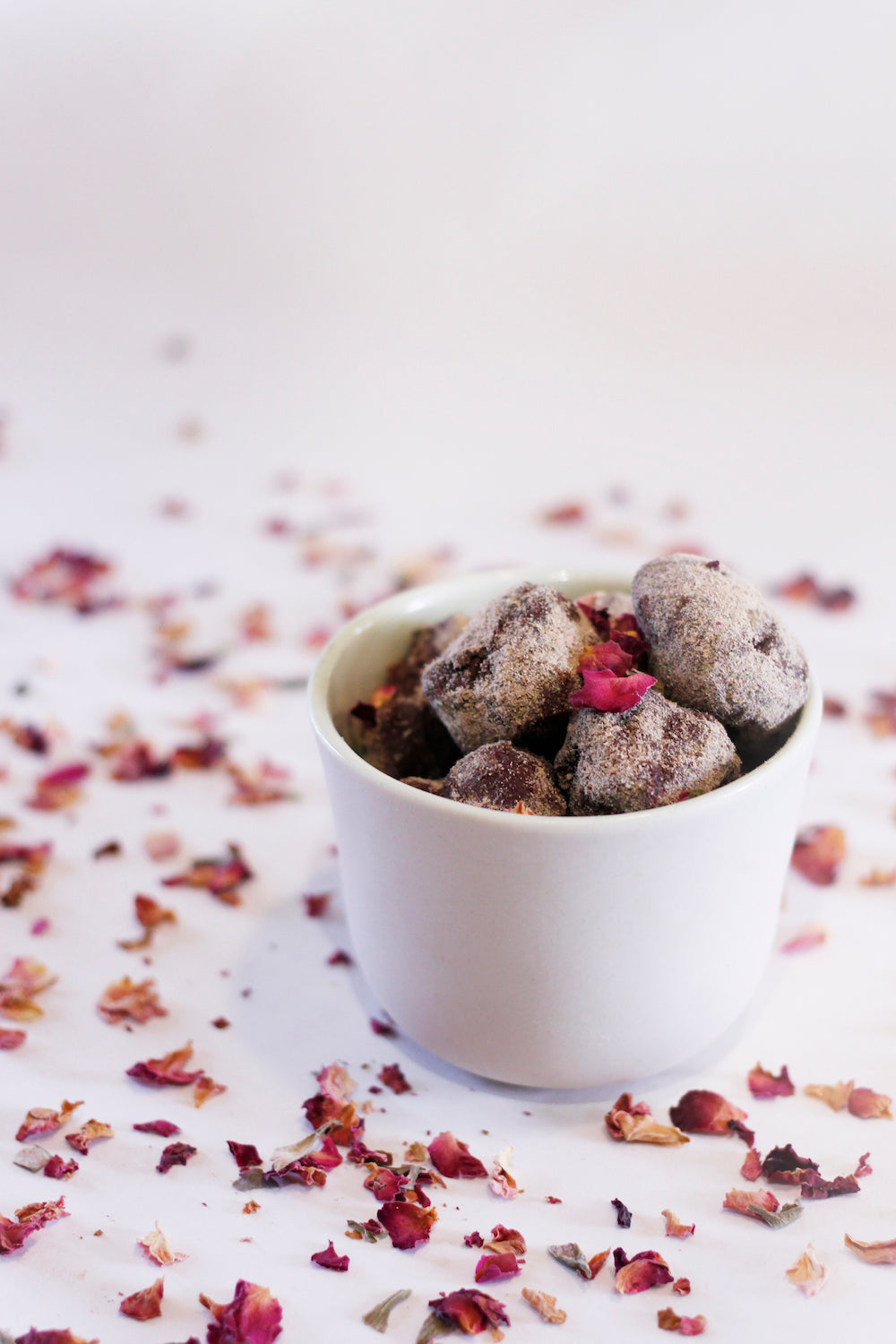 rose petal organic chocolate truffles LOTUSWEI flower essences