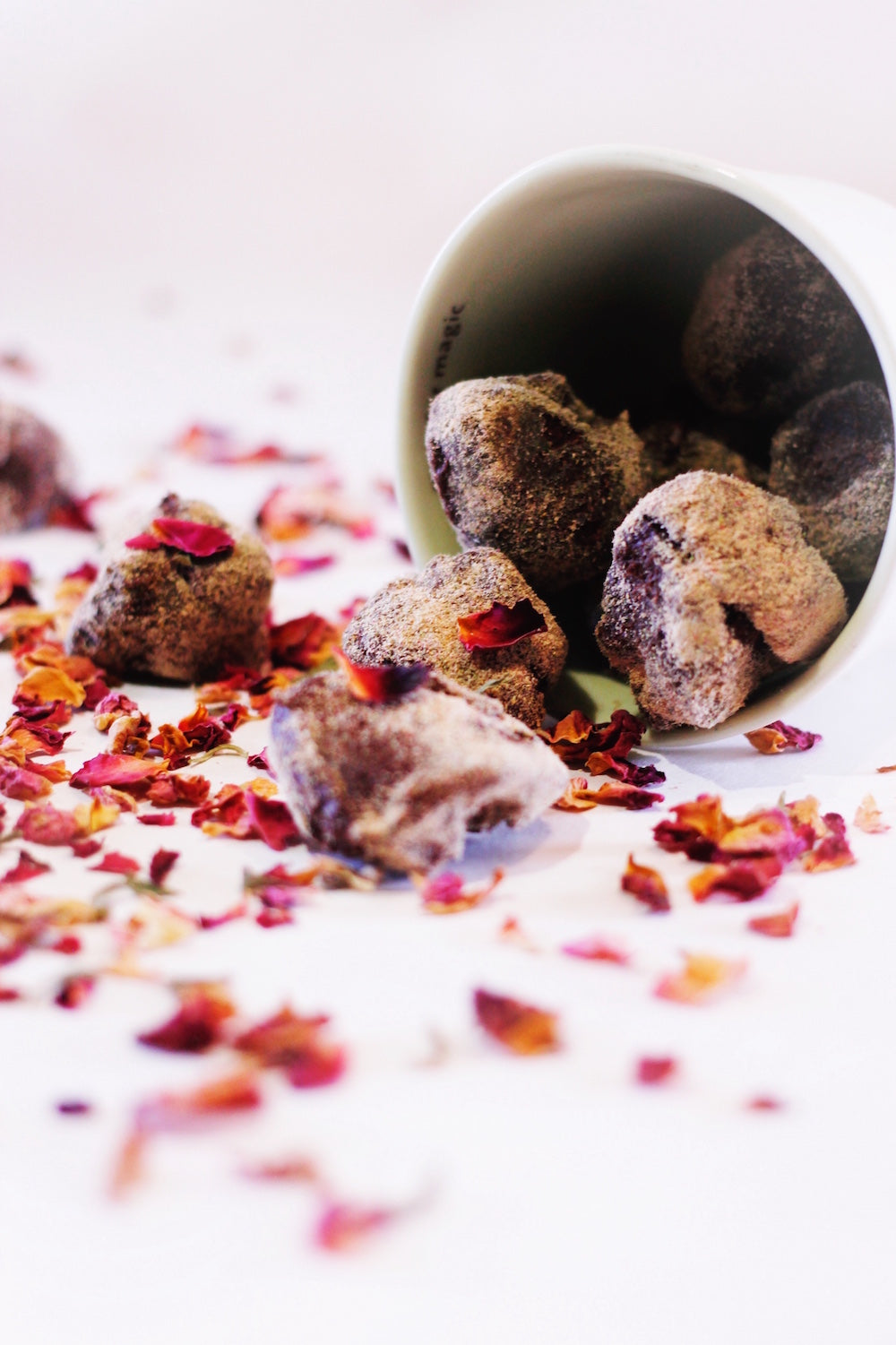 rose petal organic chocolate truffles LOTUSWEI flower essences