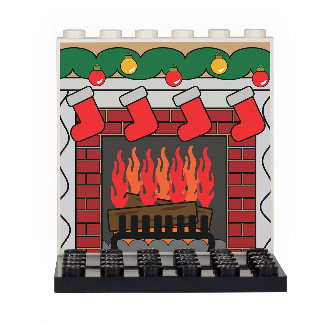 Christmas Fireplace Back Panel- Custom Design Display Panel and Stand –  
