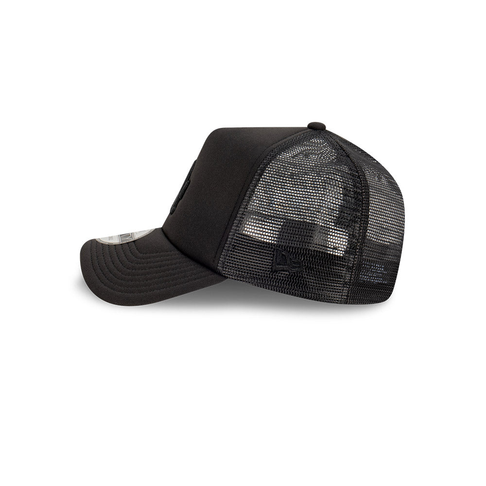 LA Dodgers Hat - Black On Black Foam Trucker Snapback - New Era