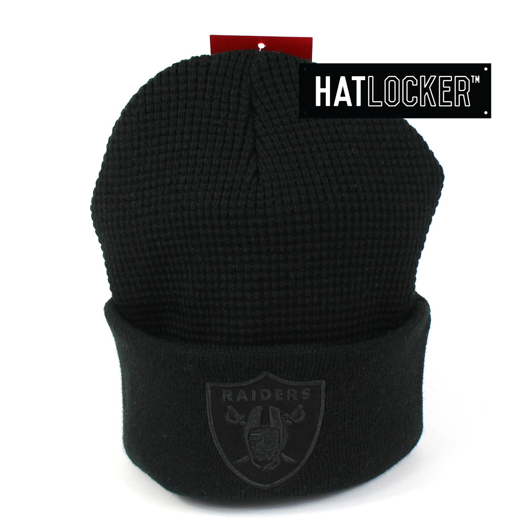 Mitchell & Ness Oakland Raiders Black Waffle Cuff Knit Beanie Title Mitchell & Ness Oakland Raiders Black Waffle Cuff Knit Beanie
