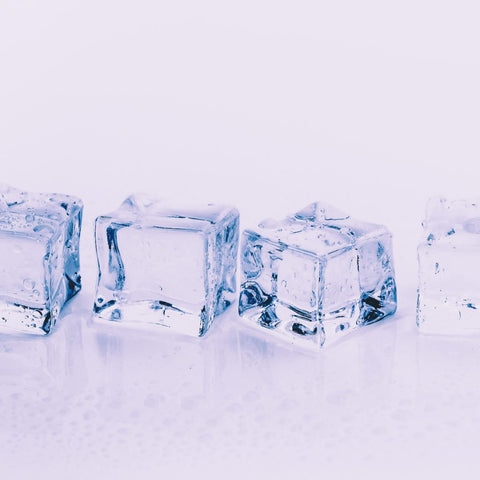 Ice cubes on white background