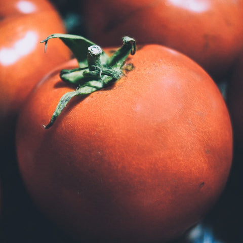 Close up shot of a ripe tomato