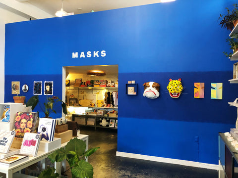 A picture of the Rare Device Gallery featuring artwork from Masks