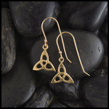 gold trinity knot triquetra earrings